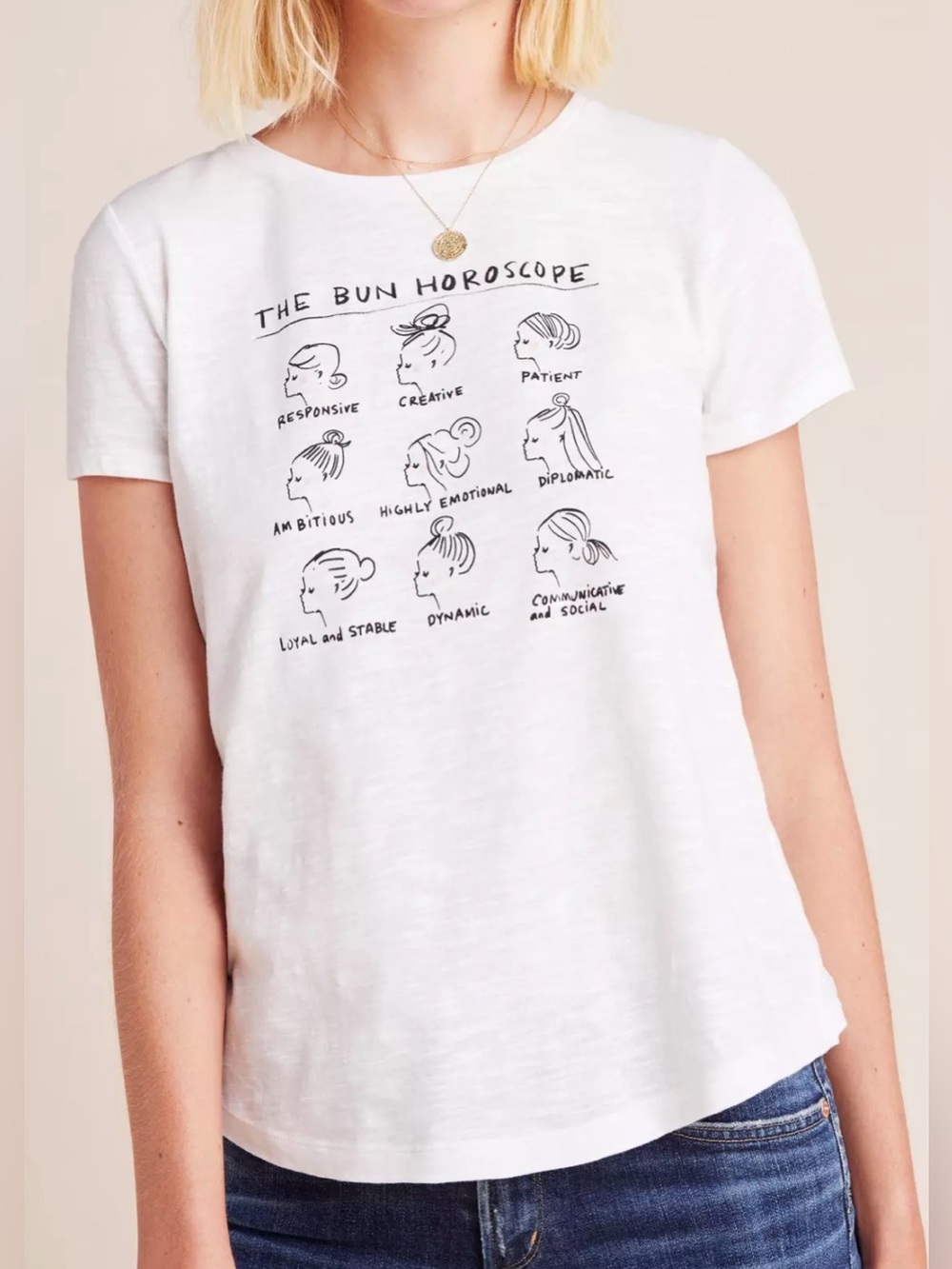 Cotton Kera Till x Anthropologie Bun Horoscope Graphic Tee | Size XS